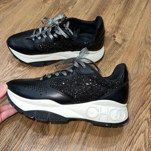 RARE FIND Jimmy Choo | Casual Style Plain Elegant Style Logo Low-Top Sneakers